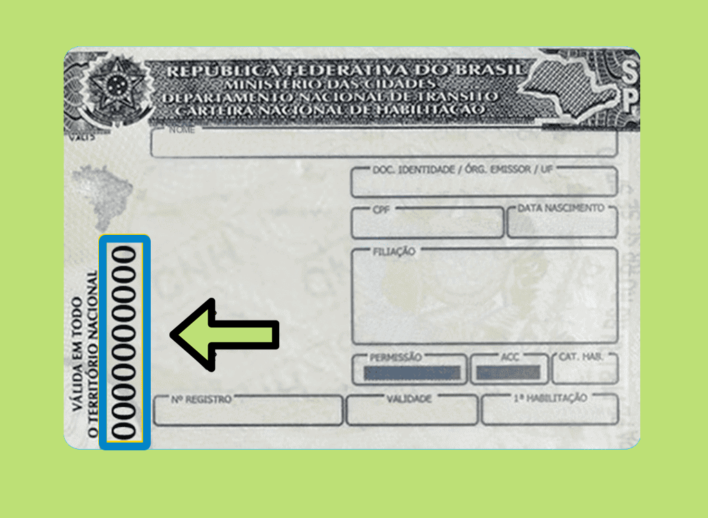 Número do espelho da CNH